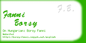 fanni borsy business card